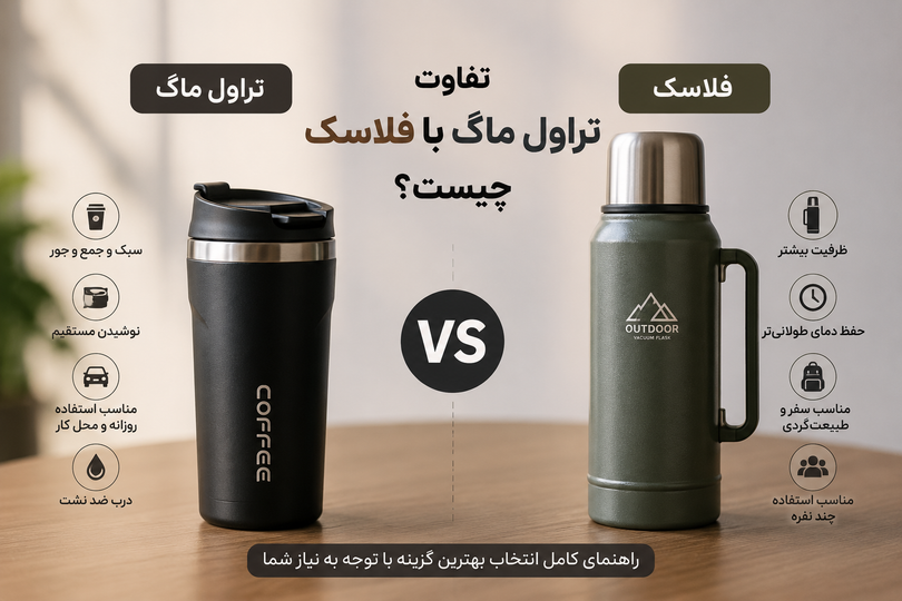 تفاوت تراول ماگ با فلاسک چیست ؟