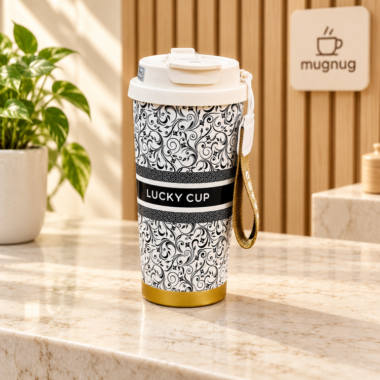 تراول ماگ دوحالته صافی دار برند loucky cupحجم ۶۰۰ میلی لیتری ( دمنوش ، مکمل ، محل کار ، باشگاه )